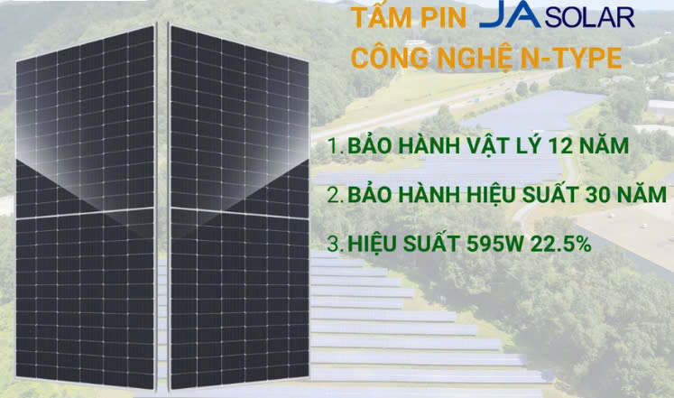 Tấm Pin Năng Lượng Mặt Trời JA 595W